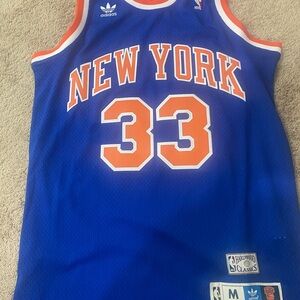 Adidas New York Knicks Patrick Ewing Blue and Orange Jersey
